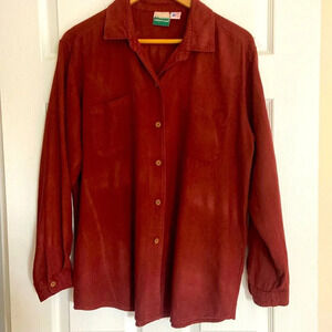 Vintage Coldwater Creek two-piece skirt and blouse set, rust-colored